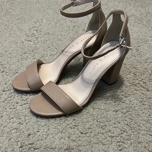 Kelly & Katie Tan Heeled Sandals with Ankle Strap